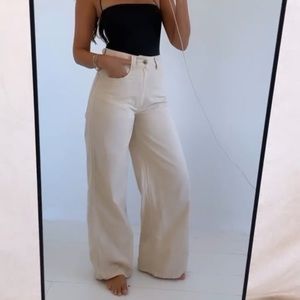 WEWOREWHAT Utility Straight Stretch Denim Jean